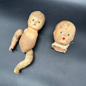 Vintage Creepy Baby Doll Head Dismembered Halloween Decorating Crafting AS IS